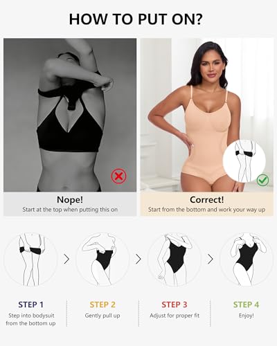 POSESHE Women's Fajas Colombianas Tummy Control Shapewear Postpartum Full Body Shaper Butt Lifter Bodysuit — view 5