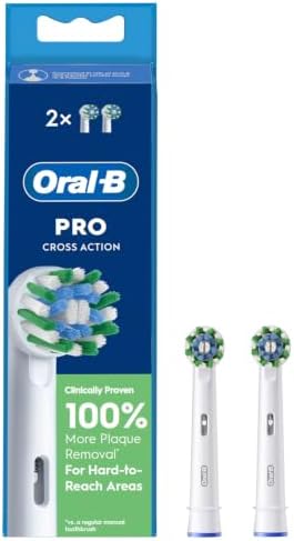 Oral-B ORIGINAL Cross Action Electric Toothbrush Soft Replacement Brush Heads [10X POWERFUL THAN COMPATIBLE PRODUCTS] For Vitalty,Pro,Smart Series, 2 refills, Deep clean between teeth