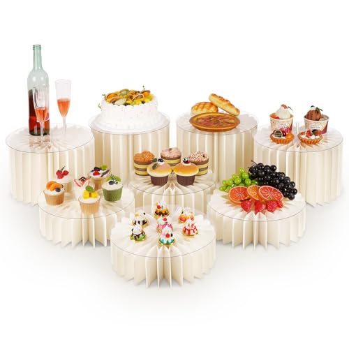Image of Flenpptly 8 Pcs Buffet Risers, Food Risers for Buffet Table, White Food Display Risers for Party Buffet Risers and Stands for Show Catering Desserts, Food, Jewelry (8 Pcs)