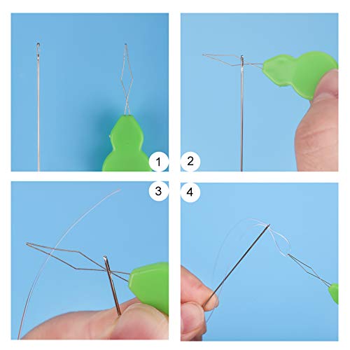 6 Pcs Beading Needles - 6 Size Beading Embroidery Needles With Needle Threaders, 5.9Inch To 9Inch Hand Sewing Needles For Big Eye Beads Bracelets Jewelry Making #TOP5