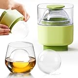 YUXIKIS アイスボール 丸氷 製氷皿 丸い氷製氷器 アイスボールメーカー アイスボール 透明氷 6cm口径丸い氷 アイスボールメーカー ウイスキー 氷 カクテル (グリーン)