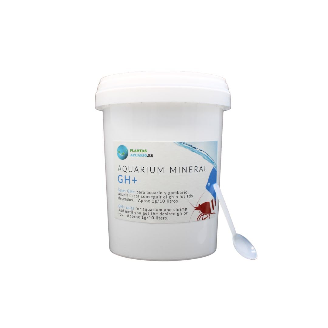 PlantasAcuario Aquarium Mineral GH+, Sales de remineralización para Acuario y Gambario 200 Gramos