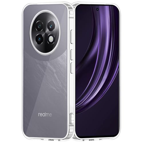 Image of amazon basics Compatible with Realme 13 Plus Case Cover Transparent Non-Slip Hard PC Shockproof Bumper Protective Back Cover - Clear