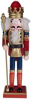 Traditional King Nutcracker by Clever Creations | Collectible Wooden Christmas Nutcracker | Festive Holiday Decor | Red and Blue Embellished Uniform | Holding Tall Gold Scepter | 100% Wood | 12 Tall