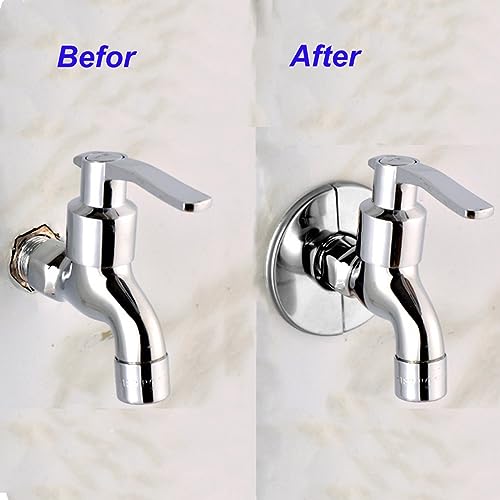 Wall Split Flange Stainless Steel split Escutcheon Plate Self-Adhesive Plumbing Cover Plates Round for 22mm Diameter Pipe
