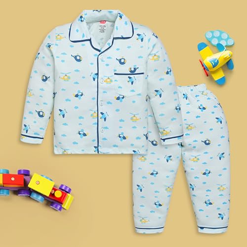 Image of LuvLap Baby Cotton Printed Full Sleeves Night Suit