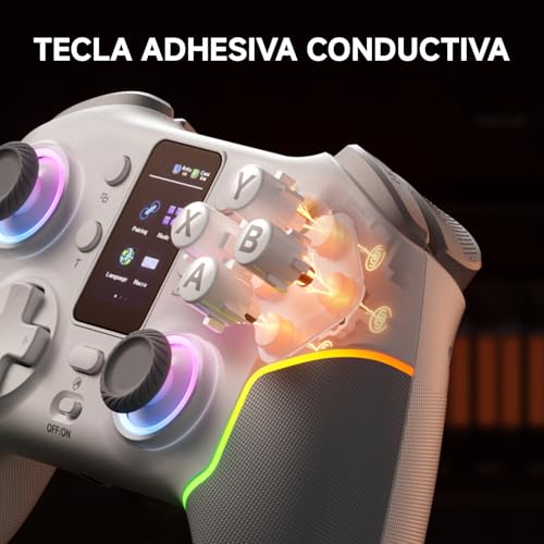 Image of ECHTPower Wireless PC Gaming Controller with TFT Screen, Hall-Effect Joysticks No Drift, 1000Hz Polling, Dual Hall Triggers, Turbo & RGB, Multi-Platform PC Controller for Windows /Switch /Android /iOS