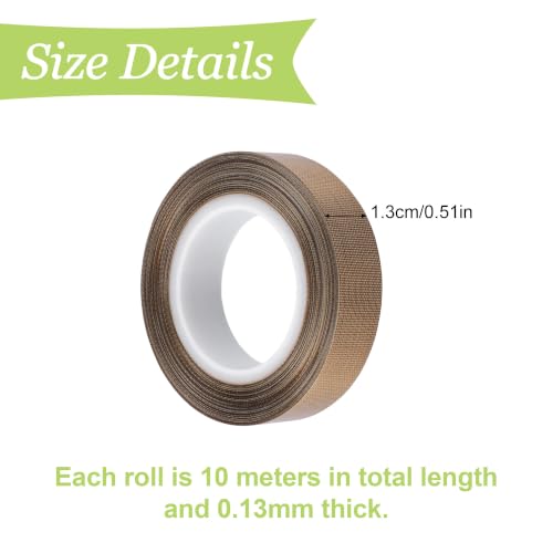 Image of Curtain Glide Tape, 2 Rolls Self-Adhesive Teflon Fabric Tape, Noise & Friction Reduction Slide Tapes for Curtain Ring, Wood Drawer (Brown)
