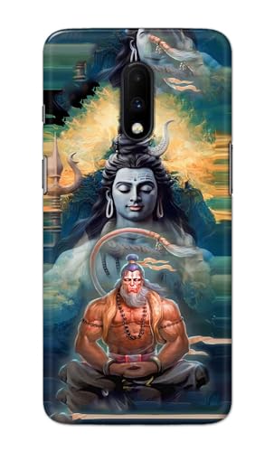 Image of PRINTFIDAA Printed Hard Back Cover Case for OnePlus 6T | OnePlus 7 Back Cover (Lord Shiva and Hanuma) -112