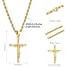 WorthyOne Crucifix Necklace - 18K Gold Plated Rope Chain with Cross Pendant for Men, Jewelry Gifts for Him