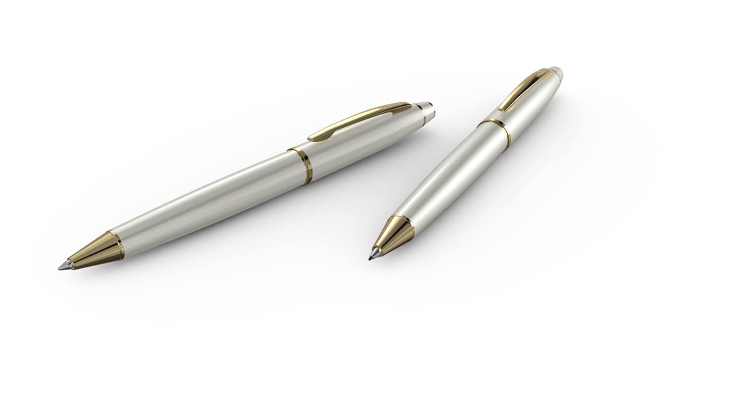 Scrikss Noble 35 Pearl White Finish ołówek mechaniczny, pozłacane wykończenie, mosiężny korpus pokryty wieloma warstwami białego lakieru, ołówek ołowiany 0,7 mm, kolekcja Elegance 78706