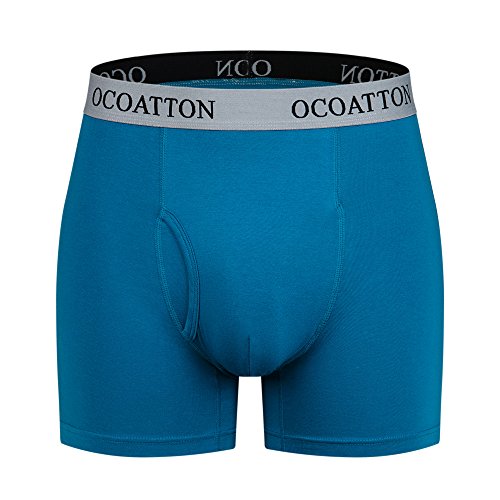 Men's Boxer Briefs Big and Tall Combed Cotton Underwear Open Fly 6-Pack4