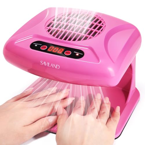 Image of SAVILAND Quick Dry Nail Dryer for Regular Polish: 300W Strong Air Nail Polish Dryer Automatic Sensor Boost Efficiency Hot Cool Dual Air Modes for Acrylic Nail Fan Salon Home Use