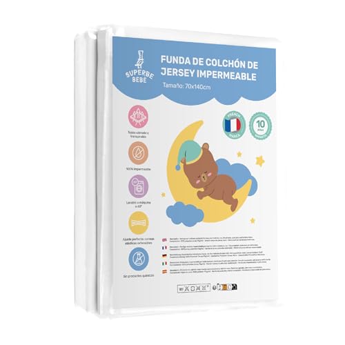 Protector De Colchón Bebé 70x140 Impermeable - Funda De cama infantil Fácil De Instalar, Suave Y Transpirable | Sábana moisés Oeko Tex -Garantía De 10 Años - Protector cuna - Cubre Colchon Bajera Cuna