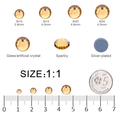 Image of Hotfix Rhinestones Bulk, 14400PCS Topaz Hot Fix Rhinestones for Clothes DIY Decoration Crafts, Topaz, SS20, 4.6-4.8mm
