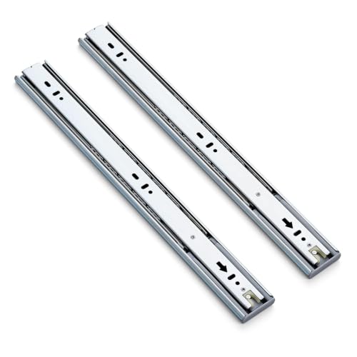Image of Ravinte Silver Soft Close Drawer Slides 16 Inch 10 Pairs 20 Pack | Full Extension Movement, Ball Bearing Track, Side Mount, Heavy Duty Drawer Motion, For Cabinet Drawers, Replacement Projects