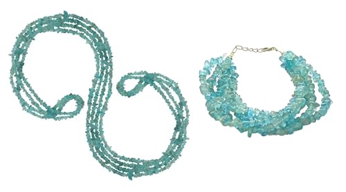 Joyería de apatita del cielo el regalo perfecto de pulsera y collar