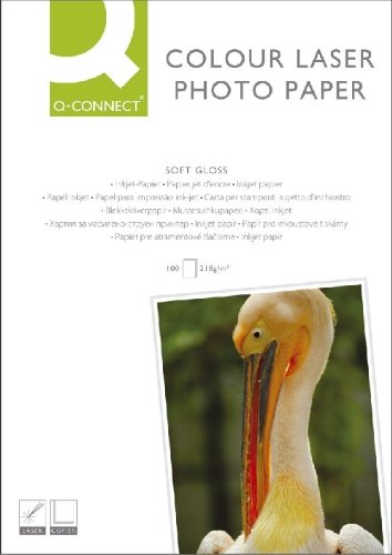 Q Connect A4 semi gloss colour laser paper. Bright white laser paper, coated both sides, provides excellent colour saturation, print resolution and high quality output. Provides superb smudge and fade resistance. 210 gsm.