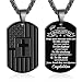 Zocomi 2026 Graduation Necklace Gifts for Boys Men Dog Tag Cross America Flag Army Pendant Chain Graduate Jewelry Kids Teen Teenage Him Son Male Grandson High School College Graduation Present Black