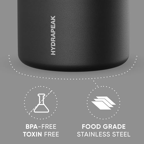 Image of Hydrapeak 25oz Stainless Steel Vacuum Insulated Food Jar for Hot Food and Cold Food, Wide Mouth Leak-Proof Soup Jar for Adults, 10 Hours Hot and 16 Hours Cold (Black)