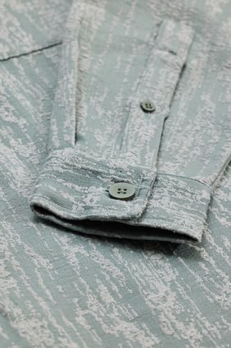 Image of SNITCH Men Casual Shirt | Slim Fit Full Sleeve Mandarin Collar Stripes Design | Premium Viscose Blend & Breathable Fabric for Everyday & Semi-Formal Wear