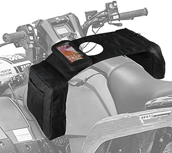 MYDAYS ATV Saddle Bag,Cargo Tank Phone Bag Storage Luggage for ATV UTV Snowmobile Motorcycle (Black1)