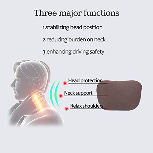 Image of Car Neck Pillow for Driving headrests, car headrest Pillows,Universal fit Support Travel Necks Head Rest Vehicle Front Rear Cushion Seats Lying,Multifunctional Adjustable(2 pcs,Brown)