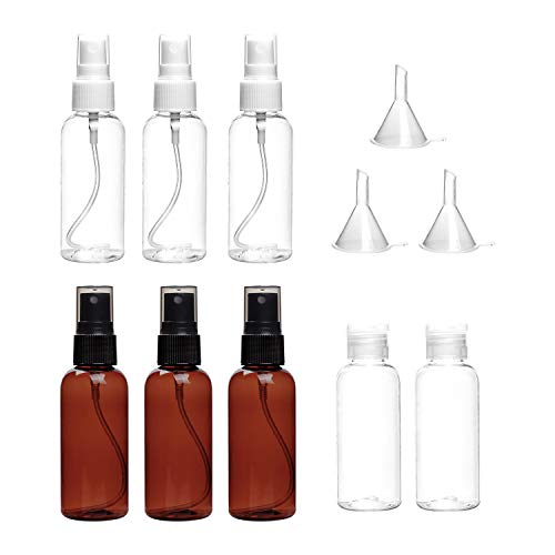 Preisvergleich Produktbild Sprühflasche Klein Zerstäuber Pumpzerstäuber Parfumzerstäuber 6 X 50ml, Flip Cap Flaschen 2 X 50ml, Nachfüllbar Feinen Nebel Durchsichtig Leere Reiseflaschen Set mit Trichter für Make-up, Alkohol
