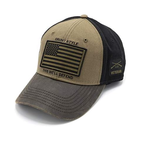 Grunt Style Hat - Veteran Flag Cap (Brown, One Size) Cover