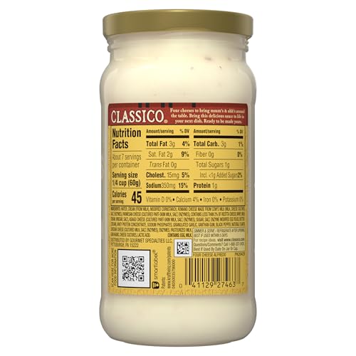 Image of Classico Four Cheese Alfredo Pasta Sauce (15 oz Jar) (Pack of 3)