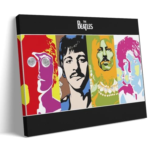 REOTTO Poster décoratif sur toile The Beatles Rock Band – Impression d’art moderne pour chambre à coucher – 20 x 30 cm - Les Beatles, Paul McCartney, John Lennon, RIngo Starr, George Harrison REOTTO Poster décoratif sur toile The Beatles Rock Band - Impression d'art moderne pour chambre à coucher - 20 x 30 cm