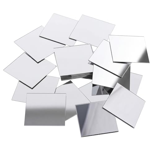 25 Stück Mini Spiegel 5 × 5 cm Acryl Spiegelfliesen Selbstklebend Quadratische Kleine Spiegel Aufkleber Mosaik Klebespiegel Dekoration für DIY Wand Deko Badezimmer Küche Handwerkskunst Tisch