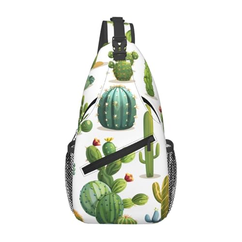 Morral cruzado ligero con diseño cactus unisex