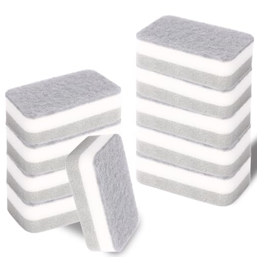 Image of 【10PCS】 Double-Sided Duty Scrub Sponge with Scrubbing Pad - Kitchen Dishwashing Essential for Sink, Pots, & Frying Pans - Cellulose Scrubber Sponge, Non-Scratch & Durable