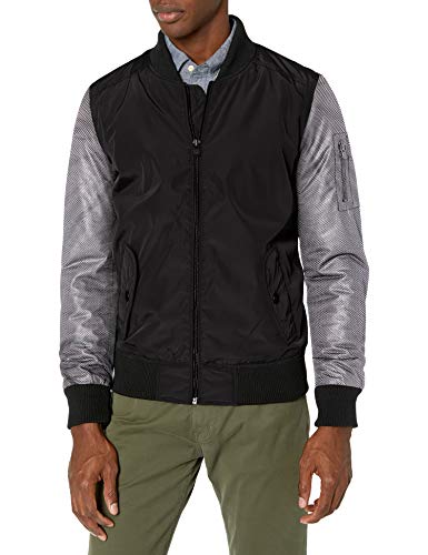 X-Ray Men's Slim Fit Nylon Jacket with Mesh Sleeves, Black, X-Large