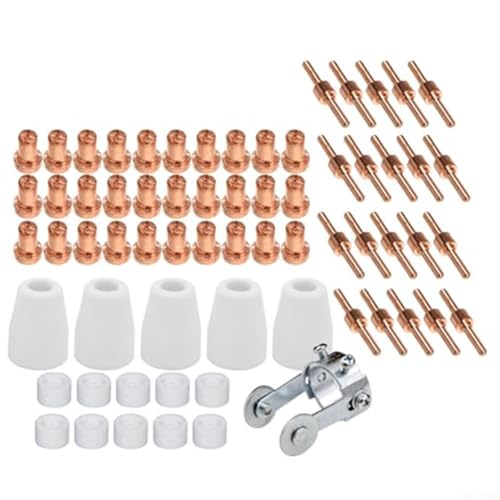 BildeeMait Juego de 66 consumibles de corte por plasma para Cut40 50 PT31 LG40, incluye boquillas, electrodos, anillos de remolino, extremidades, rodillo, compatible con máquinas de 40-50 A
