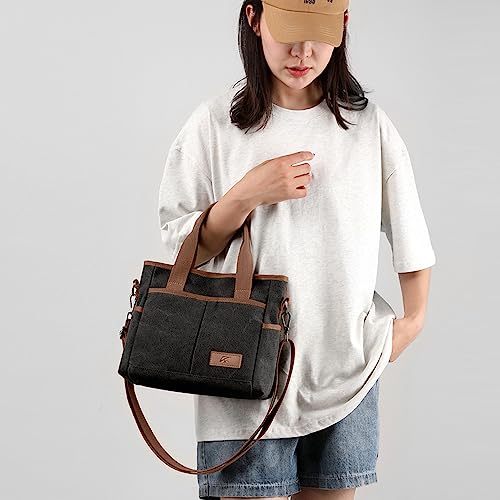 Bolso pequeño de lona para mujer casual multi-bolsillos miniatura 4