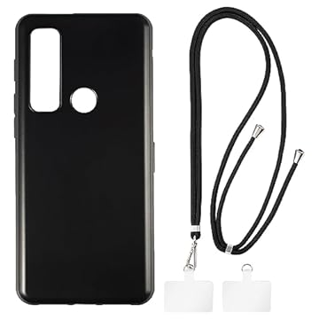 Shantime Capa Motorola Defy 2 + cordões universais para celular, pescoço/alça macia de silicone TPU capa protetora para Motorola Defy 2 (6,6 polegadas)