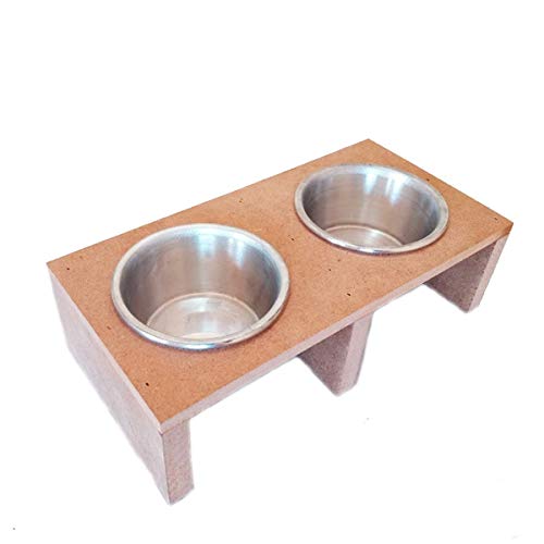 Comedouro de Gato de Alumínio Base MDF