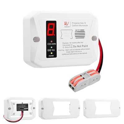 Protectmeter RV Propane Gas Detector, RV Carbon Monoxide and Propane Detectors, 12V DC, 3 Brackets Compatible with All Other Brands, Flush & Surface Mount, White Color