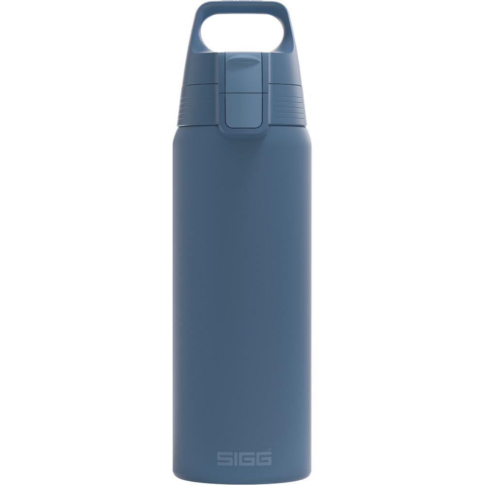 Sigg - Stainless Steel Water Bottle - Shield ONE Deep Blue - Suitable for Carbonated Drinks - Leak-Proof - Feather-Light - BPA-Free - Outdoor & Fitness - Blue - 0.75 L