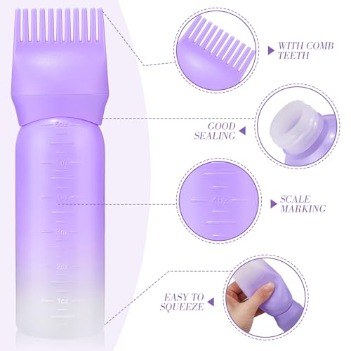 image for Pimoys 2 Pack Root Comb Applicator Bottle 6 Ounce Oil Applicator for H