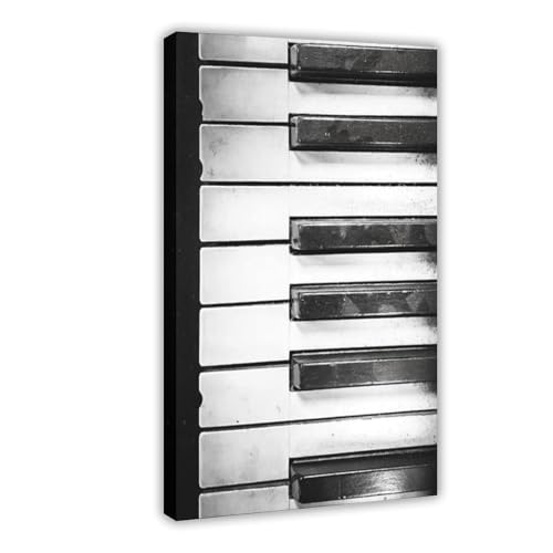 Toile de musique noir et blanc pour salon moderne : 6 cadres 40x61cm