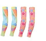 VCZONE Arm Sleeves for Kids, 2 Pair Cooling UV Protection Arm Elbow Sleeve Tattoo Cover up Sleeves for Kids Sunblock