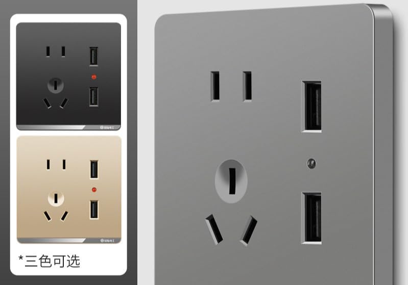 International Electrician Concealed Wall Switch Socket | Five-Hole Panel, Multi-Hole USB 16A, Tin Phosphor Bronze, 10A Rated, AC220-250V-image-45