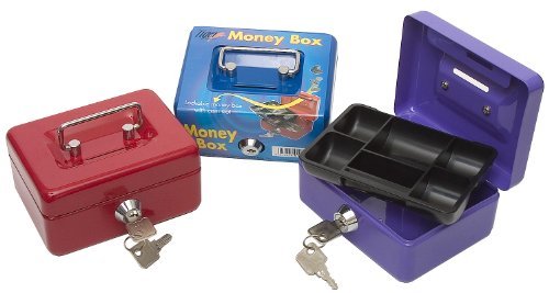 Tiger Lilac 125X95x60mm Cash Boxes Money Box Holder Metal Handle Security Safe Petty Key Lock