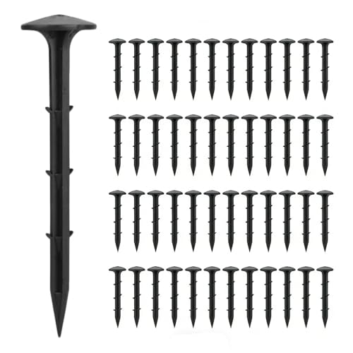Paquete de 50 estacas de plástico para jardín, estacas de Tienda de campaña Resistentes, estacas de plástico seguras para Tienda de campaña, Lonas para Acampar, jardín al Aire (16cm)