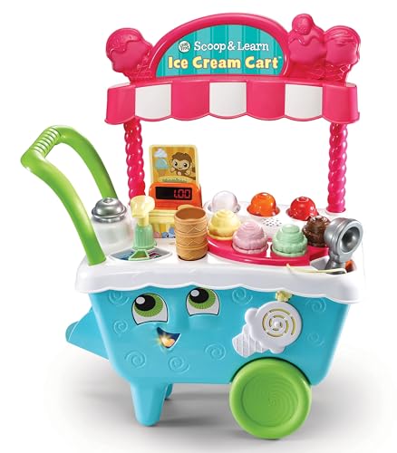 Leapfrog Scoop & Learn Ice Cream Cart, Pretend Toddler Toy for Role Play Food and Magic Ice Cream Scooper Scoop/Learn Cart Set, English Version