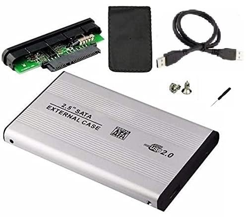 CLASSYTECH SATA Hard Drive External Enclosure Casing Slim Portable For 2.5 Inch HDd With USB 2.0 Compatible With PC, Laptop And Mac - Silver