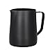 Hillento café espresso jarro de leche, leche en polvo de acero macchiato capuchino latte arte para preparar tazas de jarra de acero inoxidable 20 oz/600ml, negro
